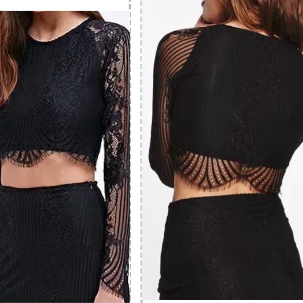 For Love & Lemons Crop Lace Top XS
